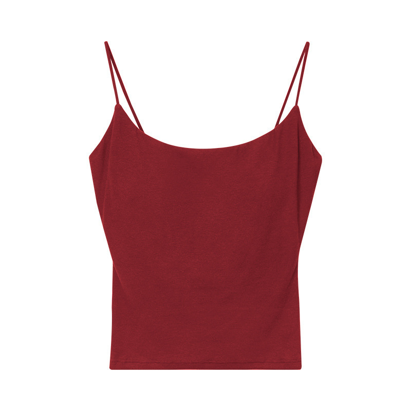 A new spring and summer sleeveless top for women with four-sided elastic straps and breast pads can be worn as a base layer to create a slimming and form-fitting look Item Picture