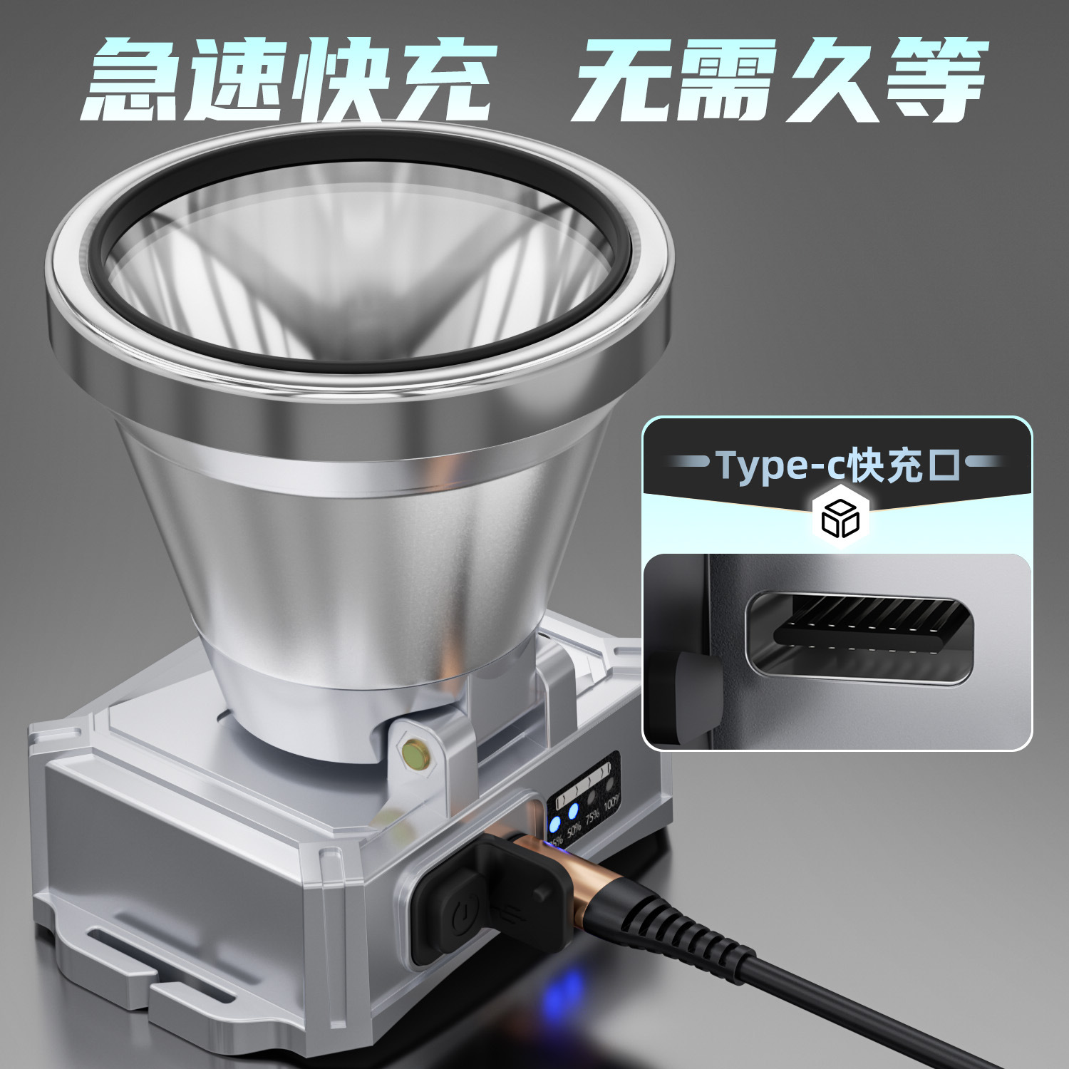 LED headlights, high-intensity lithium battery headlights, USB charging fishing lights, long-range head-mounted flashlights, outdoor fishing lights, household emergency lights, outdoor head-mounted work lights, multi-functional headlights details Picture