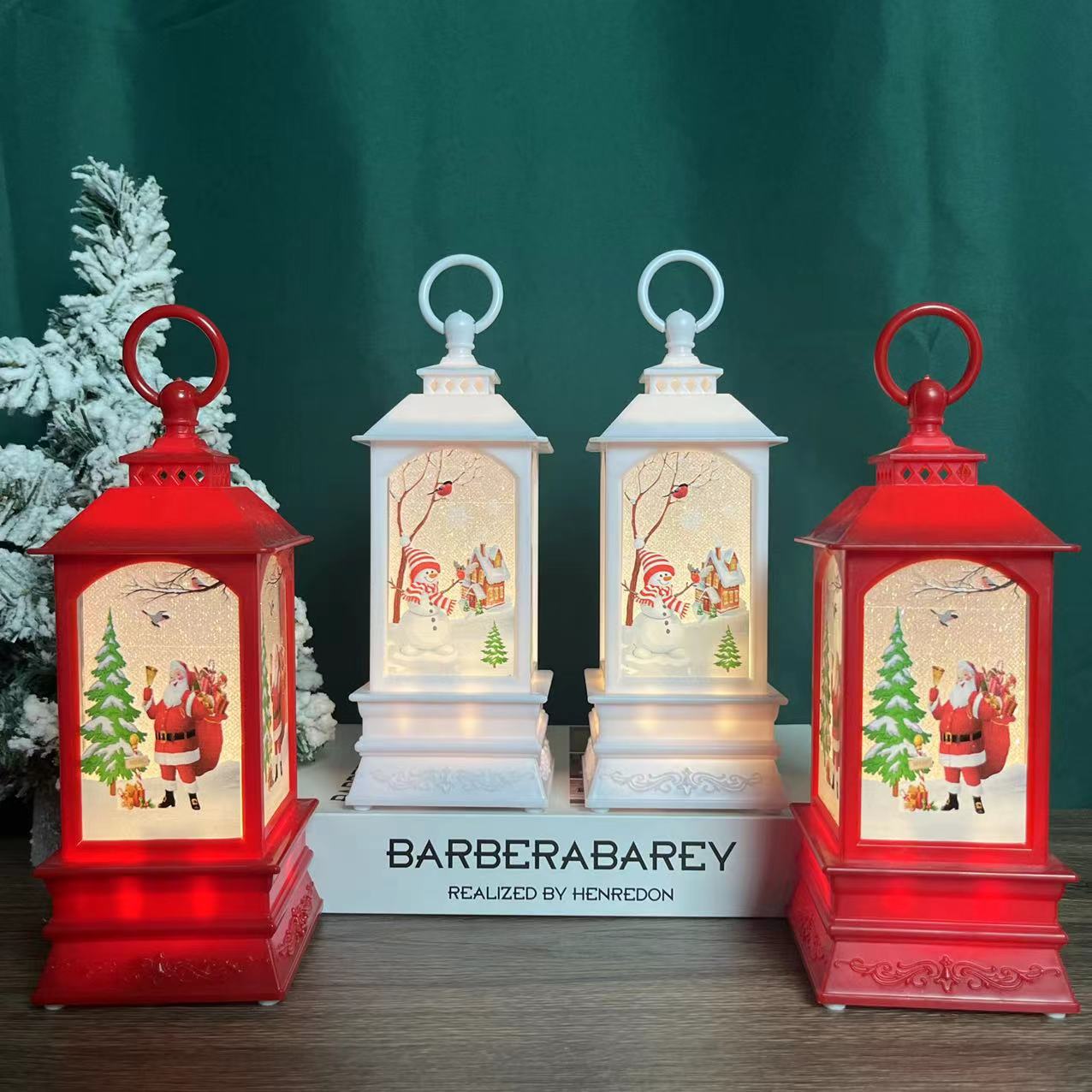 Cross Border Christmas Four Corner Wind Lights Multi-Pattern Christmas Festive Atmosphere Decorative Lights Christmas Wind Lights Candles details Picture