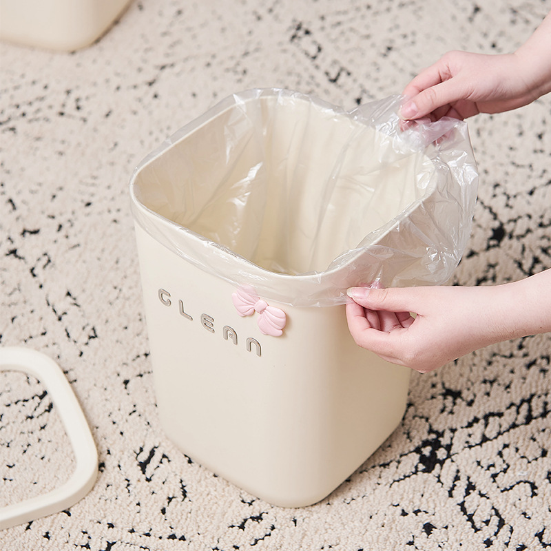 Cream-style open trash can for home use, 2025 new model, high appearance level, living room, bedroom, bathroom storage bucket, DIY Application Scenario