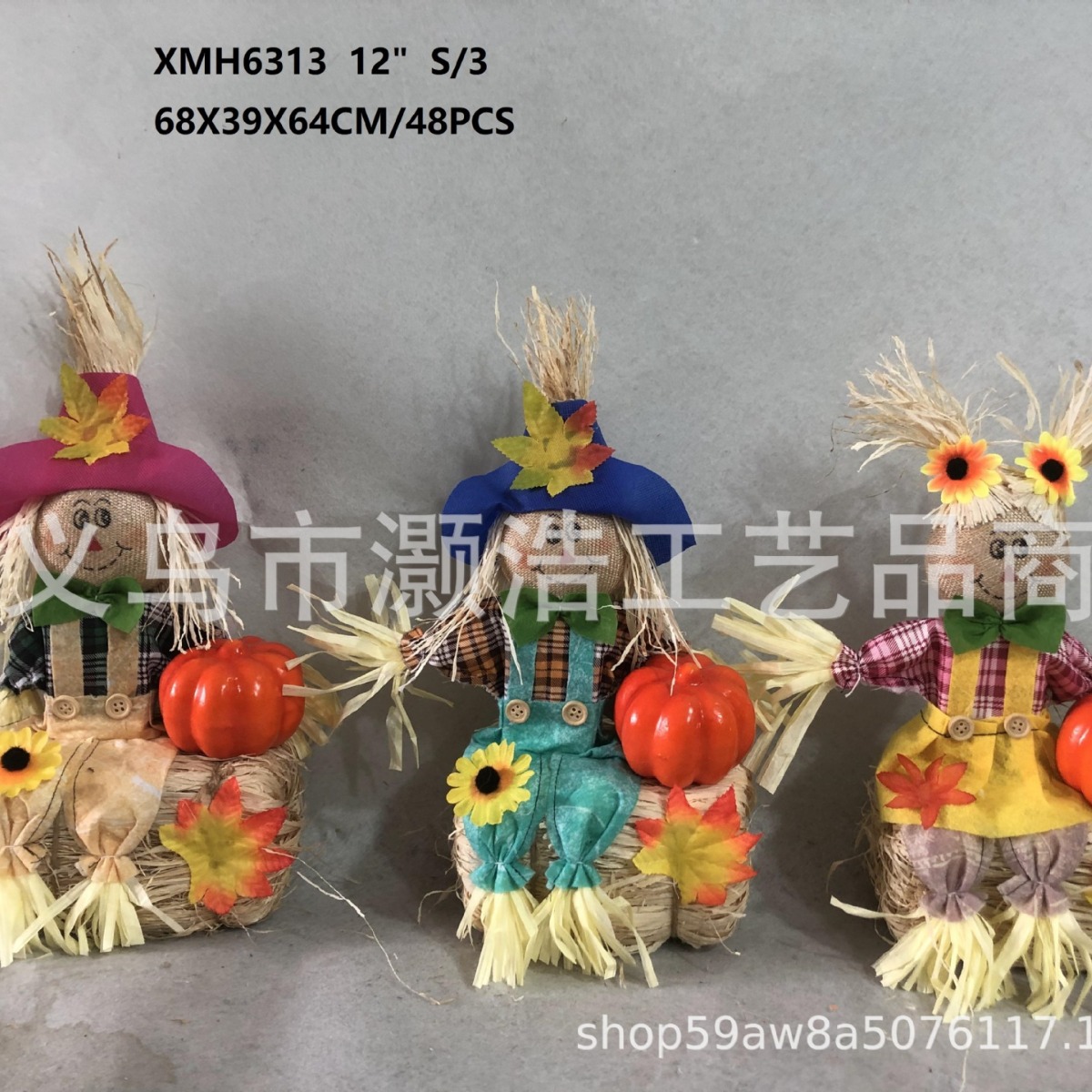 Source Manufacturers Supply Halloween Scarecrow Witch Pumpkin Broom Scarecrow Cuttings Ghost Festival Decoration Props