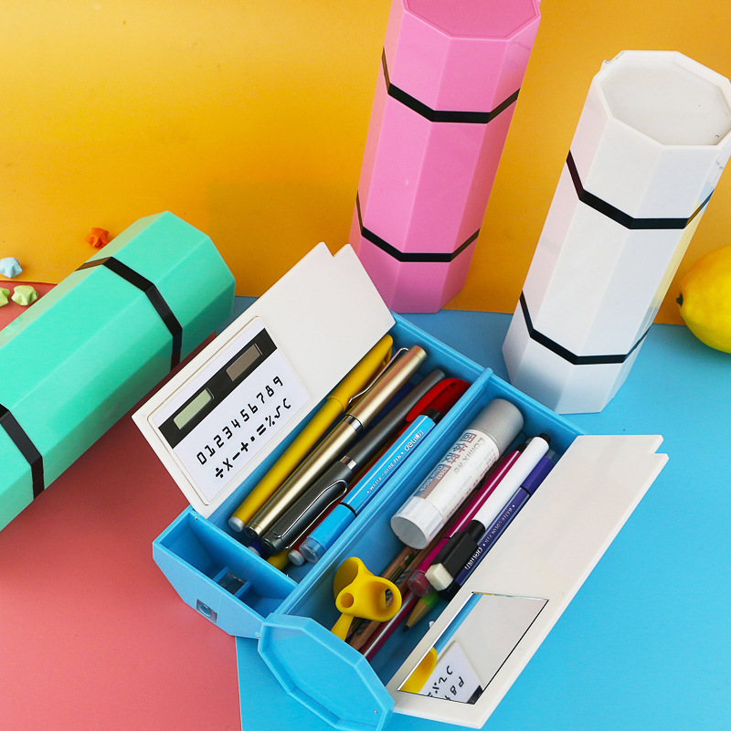 文具盒创意便携大容量笔袋学生多功能塑料磁吸铅笔盒桌面收纳笔盒详情图1