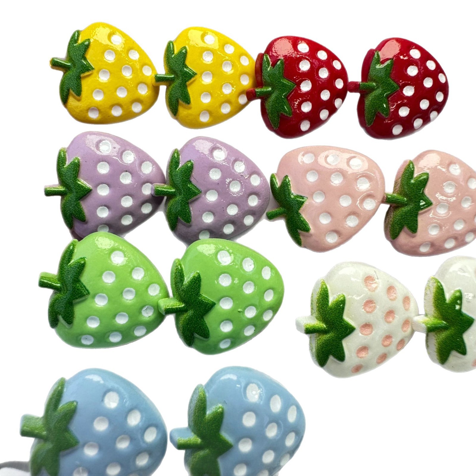 diy resin accessories for watermelon, strawberry, pineapple and apple, fruit slices, hair accessories, hair clips, cream glue, oiling and colorful buttons Item Picture