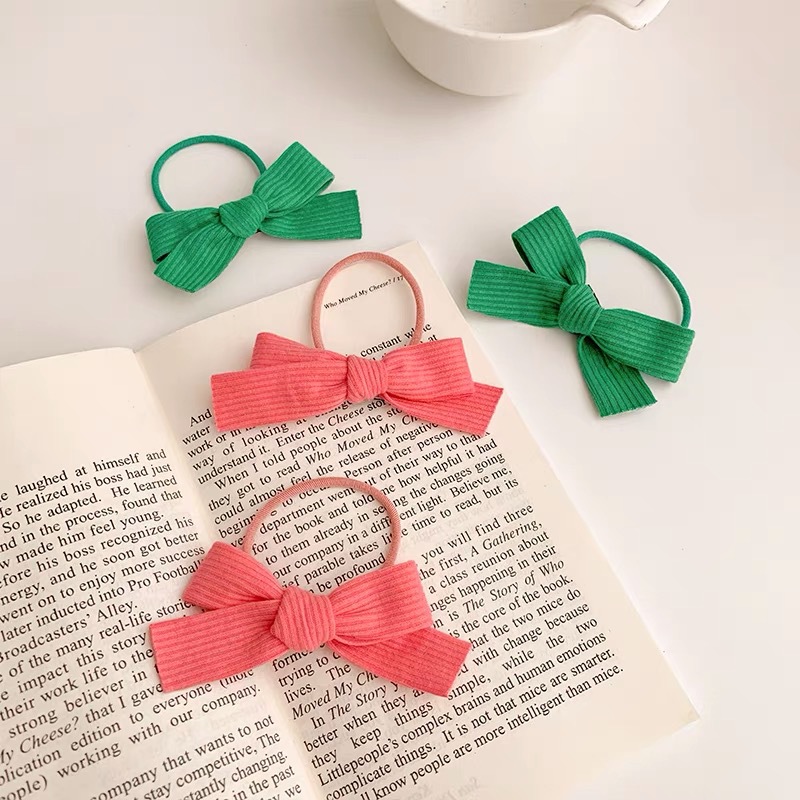 The 2021 new style hair tie bow hair accessory of the same style as Yu Shuxin, cute Korean-style high-elasticity rubber band Specification image
