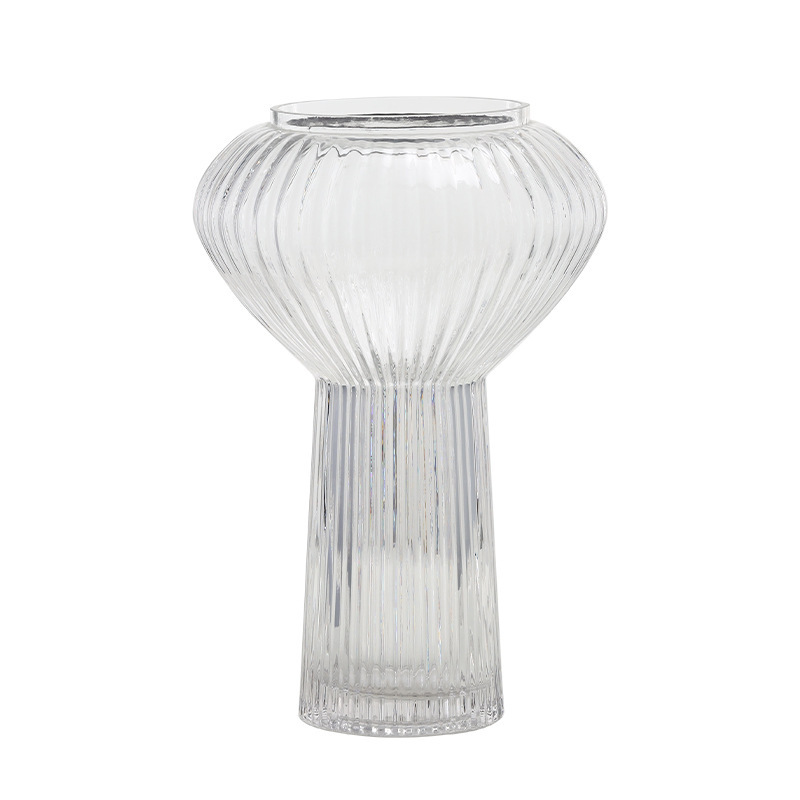 Cross-border TEMU best-selling transparent living room dining table vase, ins home soft furnishing exposed material hydroponic glass flower vase Item Picture