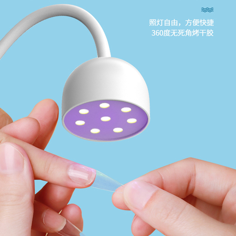 Electric storage charging desktop Lotus nail lamp stick nail piece stick drill fixed baking lamp cross border USB24 watt phototherapy machine full figure