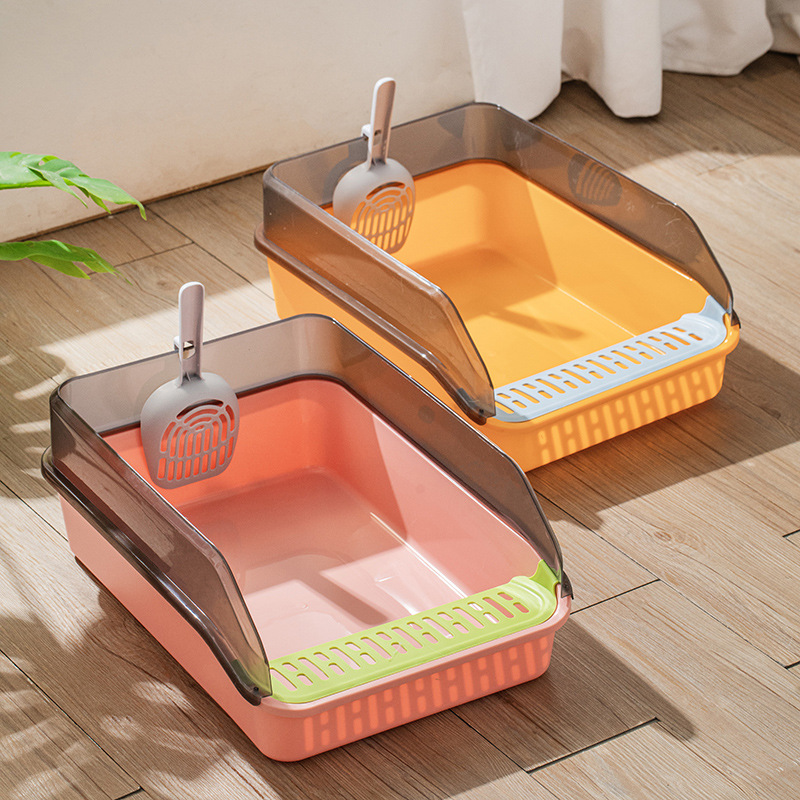 Semi-enclosed large cat litter box, thickened to prevent splashing, cat toilet, cat litter, pet supplies wholesale, cat litter box with shovel included Specification image