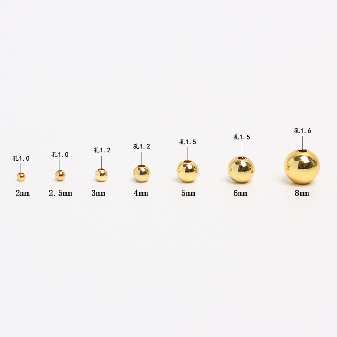 14K Gold Package Color Beads Transfer Bead Small Gold Pearl Surface Solid Diy Jewelry Hand-Beaded Accessories Loose Beads Application Scenario