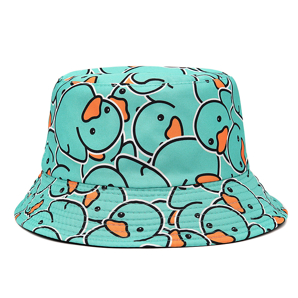 Small Yellow Duck Foreign Trade New Fisherman Hat Europe And The United States Female Fashion Pot Hat Cartoon Animal Pattern Shade Hat Application Scenario