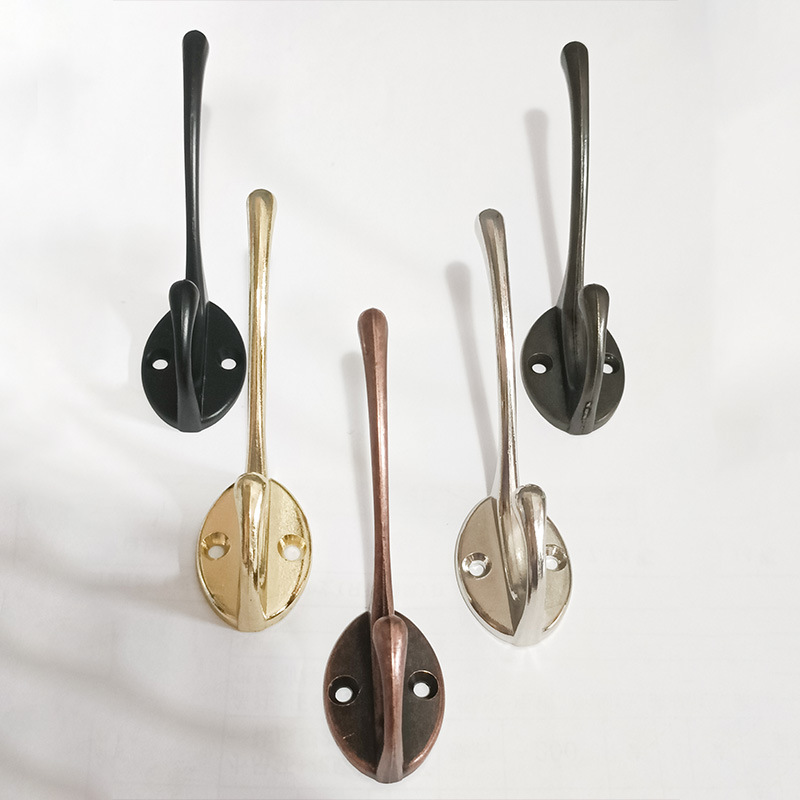 Zinc alloy antique black single coat hook cabinet bedroom door coat hook hook furniture decoration hardware details Picture