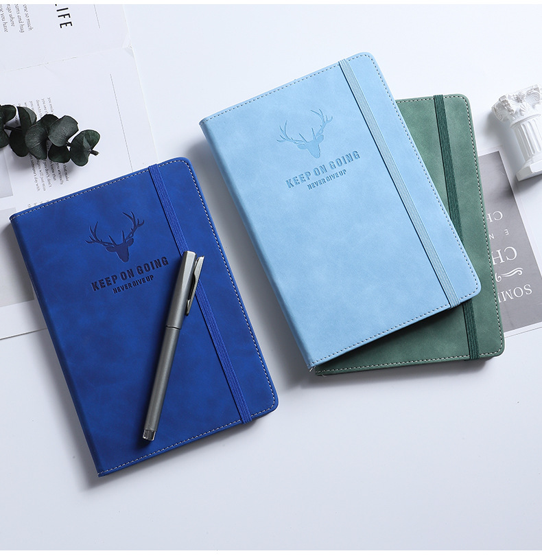 A5 Paperback Elastic Sheepskin Business Gift Box Notebook Printed Logo Notepad Student Stationery Wholesale details Picture