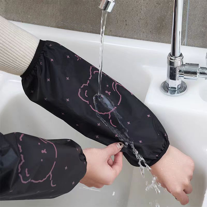 Cartoon waterproof sleeve covers for autumn and winter kitchen work and household chores, waterproof, oil-proof, cleaning sleeve guards, stain-proof and dust-proof women's sleeve kitchen Specification image
