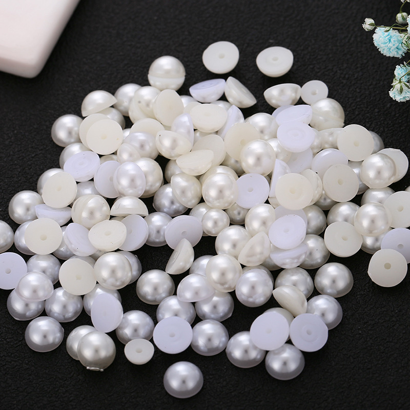 Wholesale of high-brightness 3-30mm ABS pearl flat-bottomed semi-circular imitation pearl mobile phone DIY accessories and nail art materials details Picture