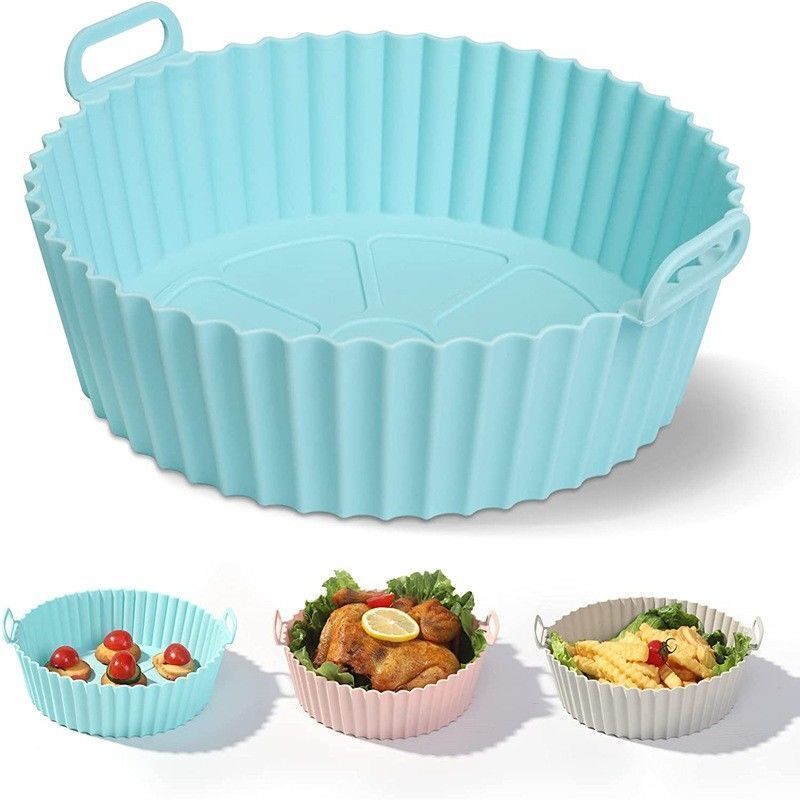 跨境硅胶空气炸锅 硅胶烤盘Air fryer silicone pot 空气炸锅垫