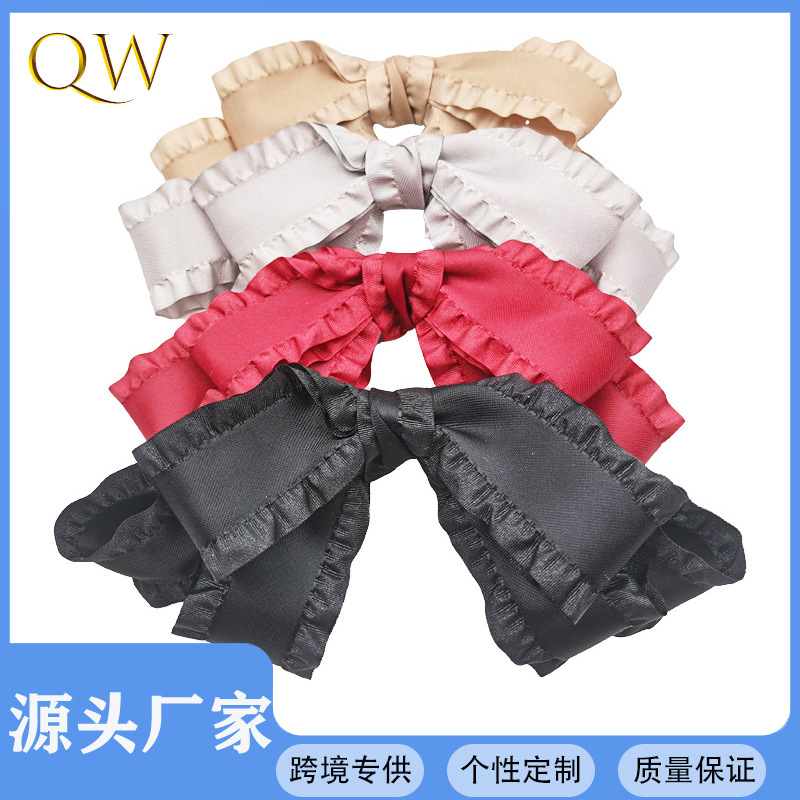 Qiwei Accessories Exclusive European and American cross-border headwear and hair accessories, versatile lace thin styles, children's bow girls