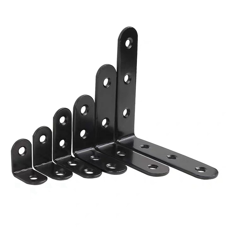 Black and white right Angle L type small corner code, rounded corner plate bracket, Angle iron fixer, right Angle bracket, wooden table and chair fixed corner code full figure
