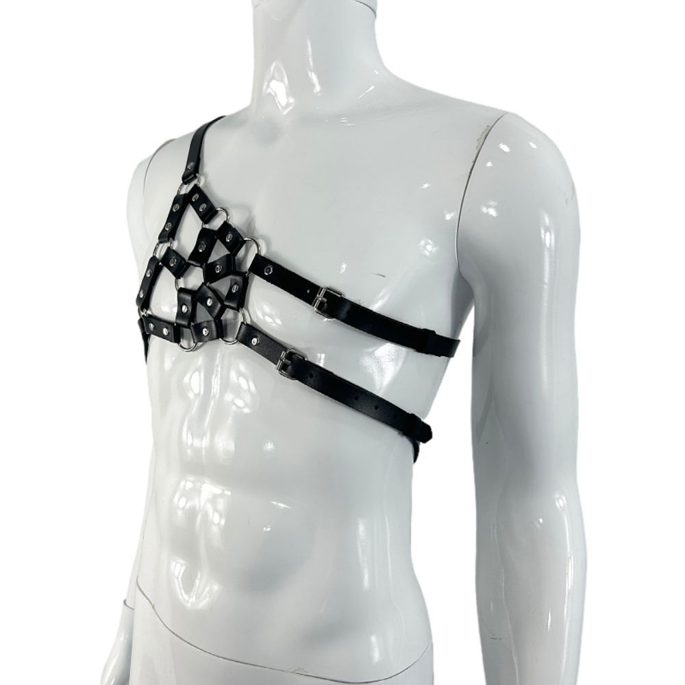 New men's alternative sex toys leather adjustable binding hollow-out sm sex clothes for men masturbation doll details Picture