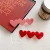Korean red heart-shaped acetic acid hair clip with cute bangs on the side and a duckbill-shaped hair clip on the side. Gentle clip headwear details Picture