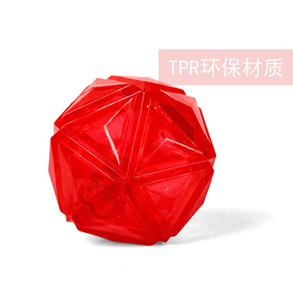 Amazon Pet Flash Ball, elastic ball toy, dog glowing and making sounds, elastic jump ball, floating water, TPR Diamond ball details Picture