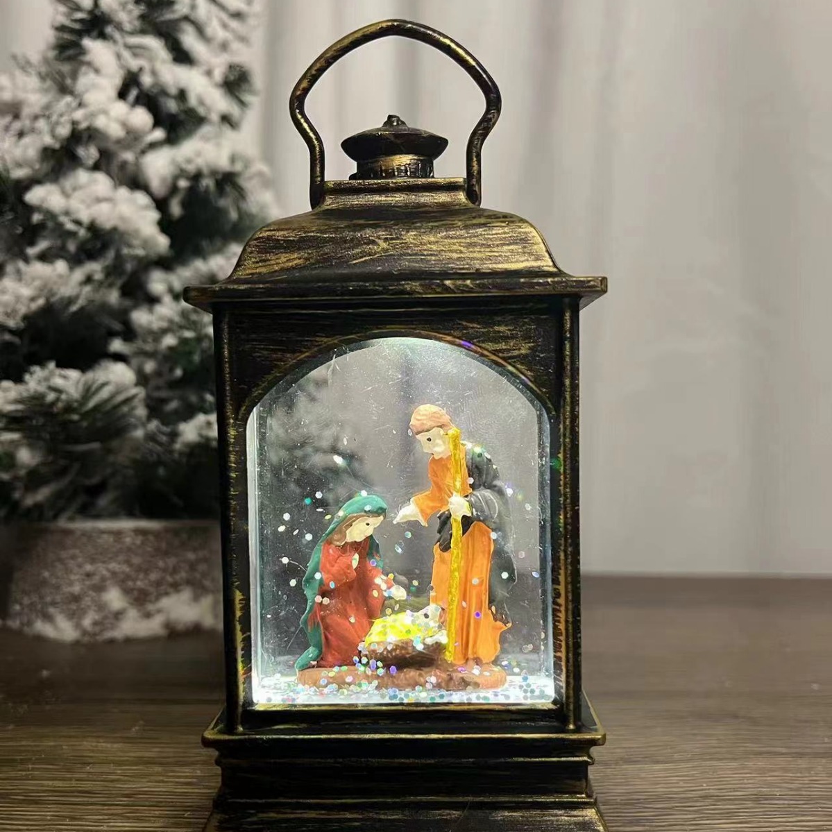 Christmas Decoration Light Up Santa Interior Waterflood Flat Wind Lamp Tabletop Decoration Snowman Christmas Decoration Christmas details Picture