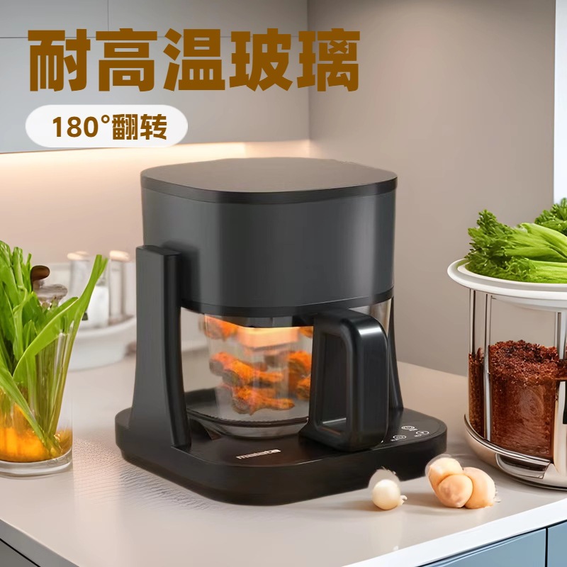 2025跨境爆款180度旋转煎煮炸空气炸锅工厂直营支持外贸110V-240V