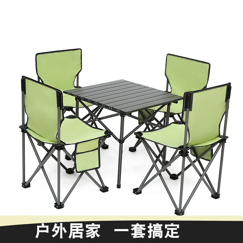 Outdoor Folding Table And Chair Folding Stool Portable Chair Art Sketch Table And Chair Picnic Camping Egg Roll Table Set Wholesale Application Scenario