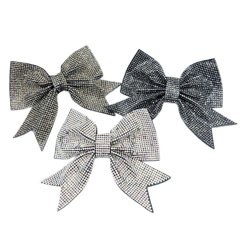 Diamond-encrusted hair clips, women's bow, side, high-end, exquisite hair clips, large hair volume, high back of the head, top of the skull Item Picture