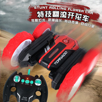 2.4g alloy stunt car Remote control Rolling car Children's toy car Music dump car stunt car wholesale