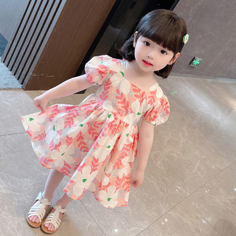 New children's backless dress for summer babies, princess dress for girls, short-sleeved dress for summer wear Specification image
