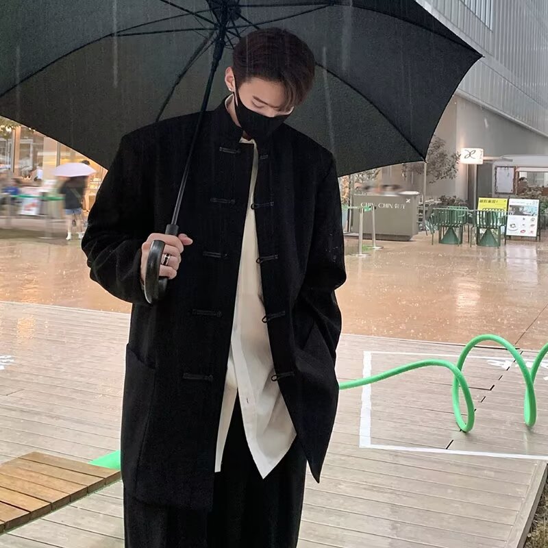 A new Chinese-style Chinese-style button-up Zhongshan suit with a high-end, cool and stylish stand-up collar suit jacket for men, a casual suit with a Chinese style details Picture