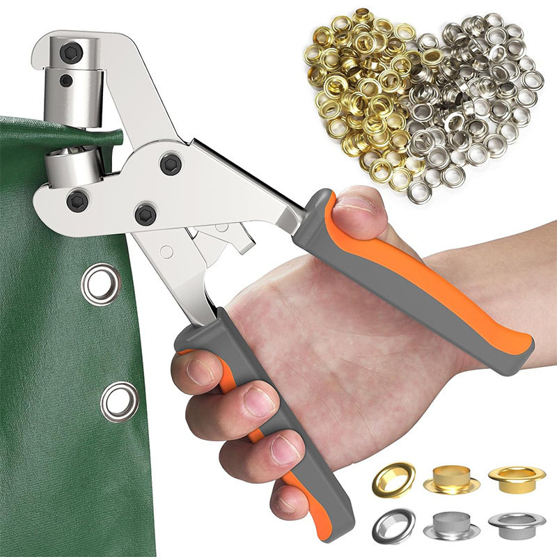 Manual air eye pliers for printing fabric, tool for punching and chiseling advertising corns, portable buttoner, advertising fabric buttoning machine details Picture