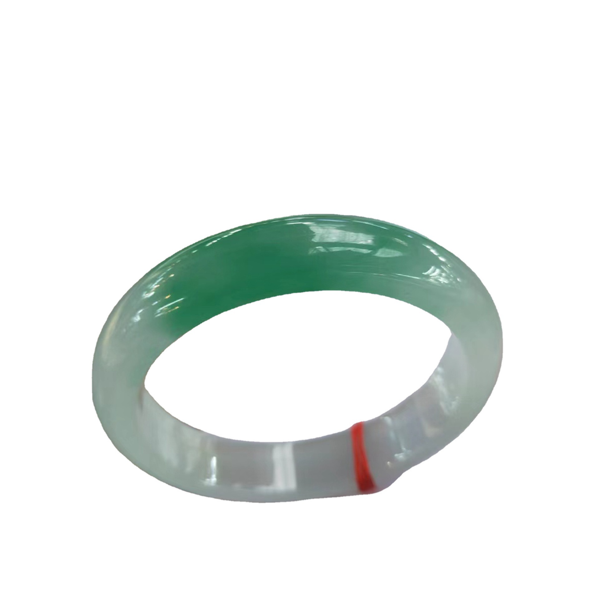 Jade bracelet with gradient emerald green, ice-type jade bracelet, natural jade, imperial concubine jade bracelet, live-streaming supply, oval bracelet Item Picture