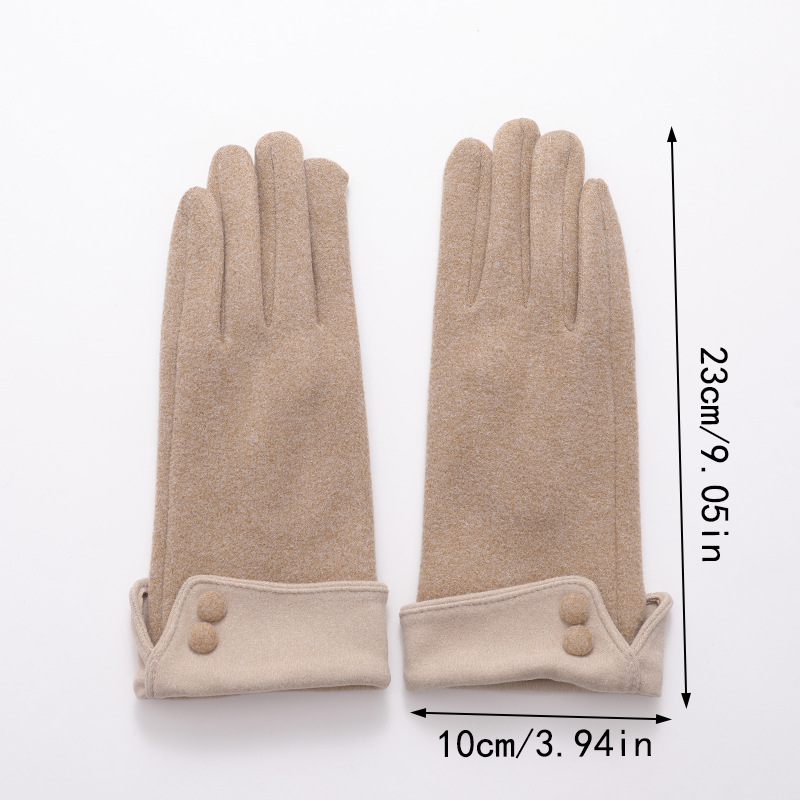 Gloves Ladies Autumn And Winter Warm Velvet Driving Riding Windproof Touch Screen Gloves Five Finger Finger Gloves Wholesale details Picture