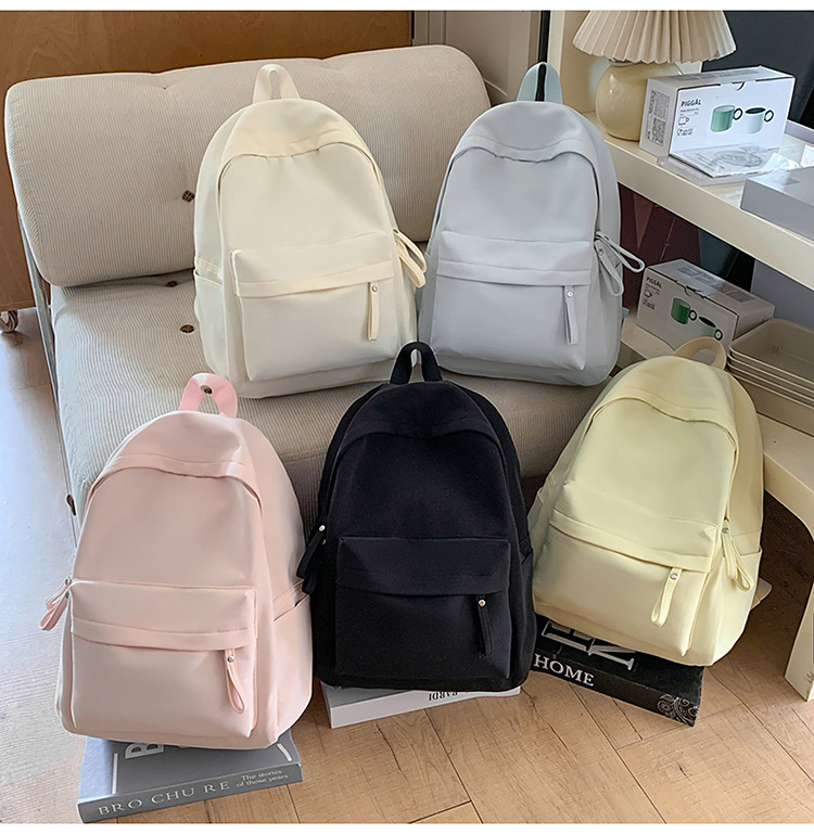 书包女ins 小清新高中生双肩包女纯色少女旅行背包男耐磨休闲背包详情28