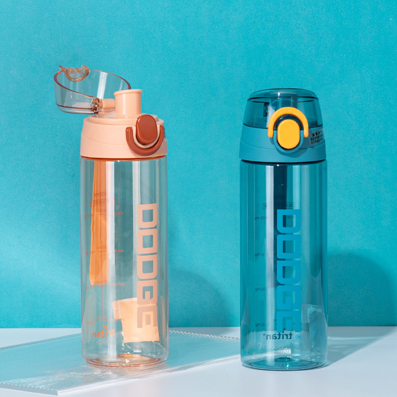 Dodge Xiaoyao Leisure Plastic Cup, simple and individual, jumping lid direct drinking cup, men's outdoor sports and fitness water cup Specification image