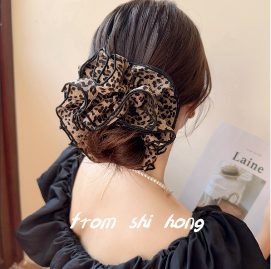 Autumn and winter extra-large large intestine hair band, Korean high-end high-elasticity rubber band hair tie, ladies' hair tie, hair accessory Specification image