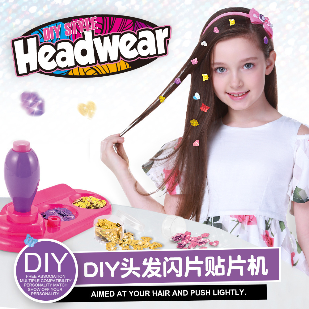 Little Princess hair Diamond Patch Toy, girl dressing accessory set, Magic Nail drill, children's hair patch drill