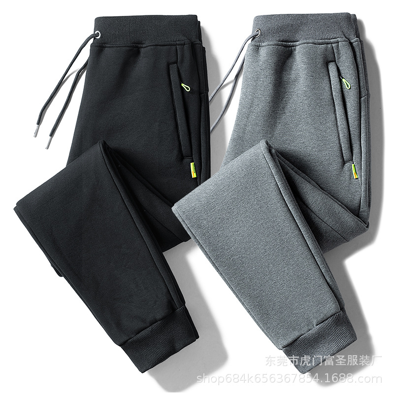 Loose plus-size men's casual pants for spring, autumn and winter, men's tight-fitting long pants, men's sportswear casual pants