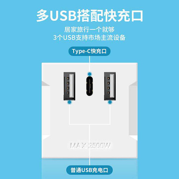 魔方插座USB快充智能插排插线板拖线板插板多功能家用电源转换器详情图3