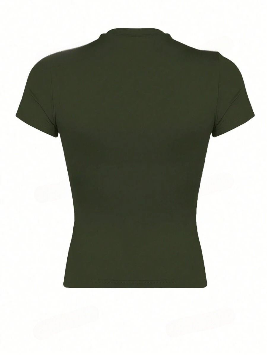 2026 amazon temu hiyin estilo europeo y americano explosión color sólido cuello redondo básico manga corta estilo corto camiseta transfronteriza comercio exterior mujeres pic 23