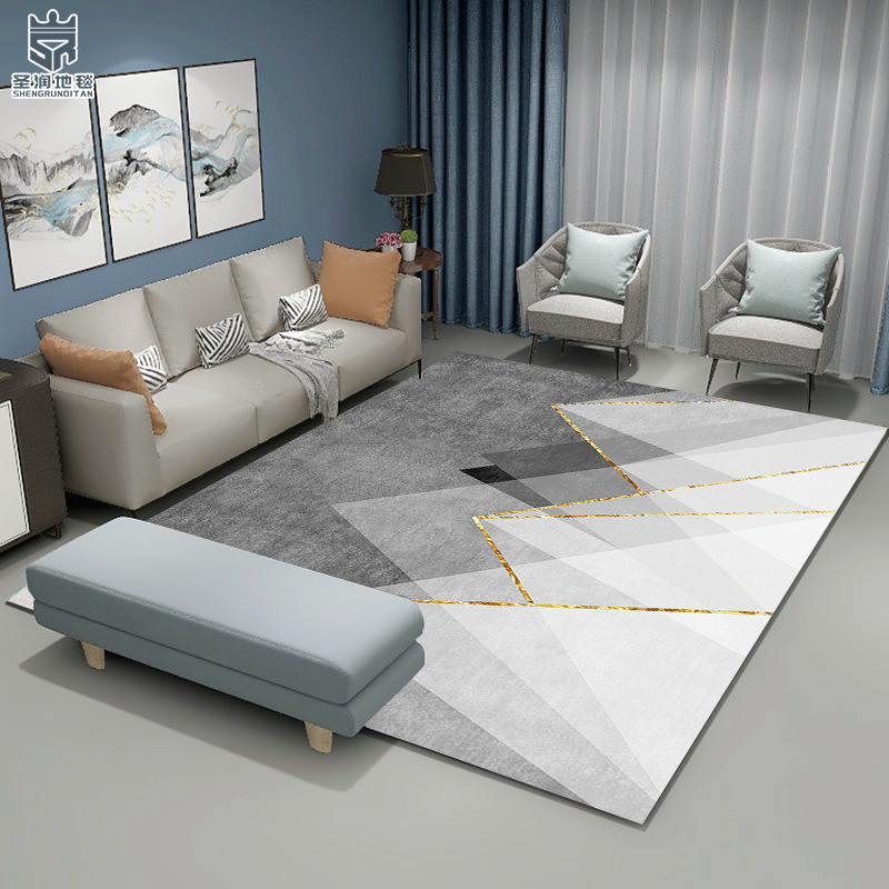 水晶绒地垫/北欧简约地垫/客厅地毯地垫产品图