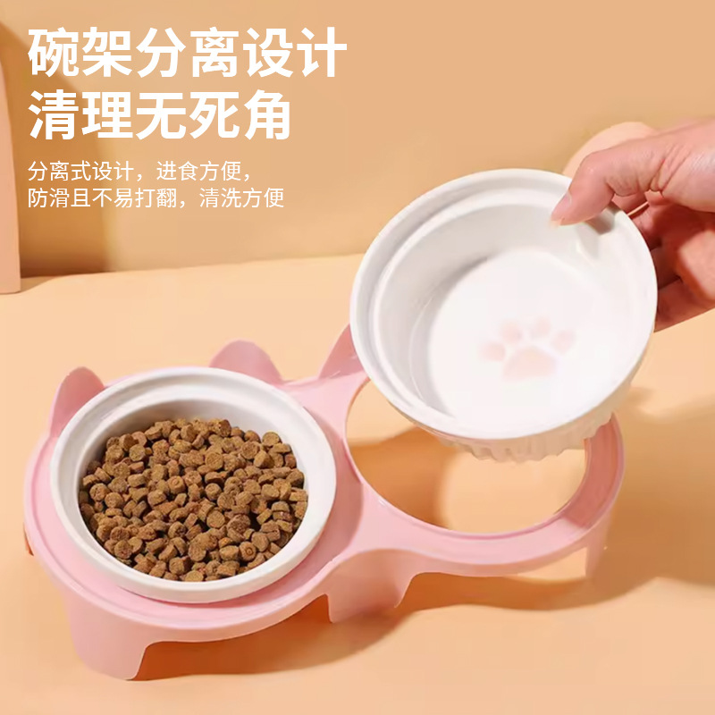 宠物碗/猫碗/猫碗陶瓷/猫粮/猫咪用的陶瓷碗产品图