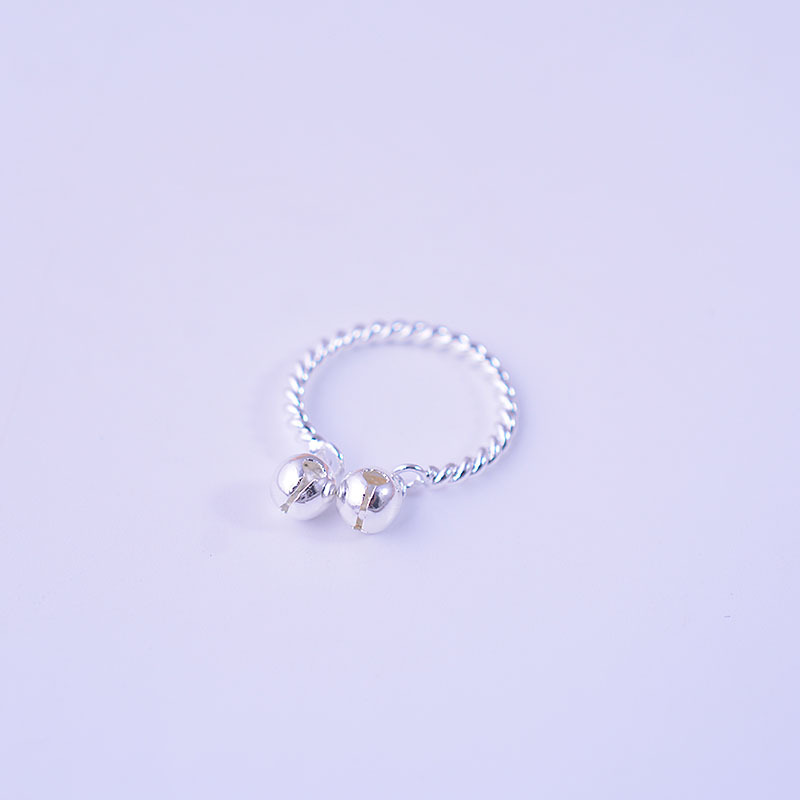 925 Sterling Silver Bell Ring Female 2023 New Trend Step By Step Ring Bell Index Finger Ring Opening Twist Ring Application Scenario