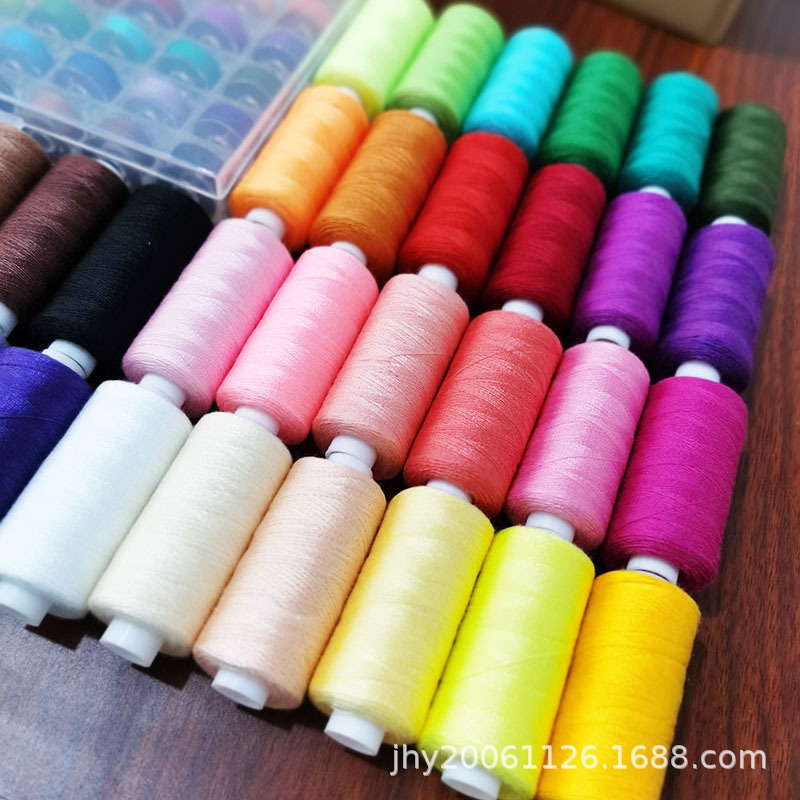 36-color 402 sewing thread with 36-color shuttle core set, can be added with hand sewing needle card shuttle core box, small thread, hand sewing thread Item Picture