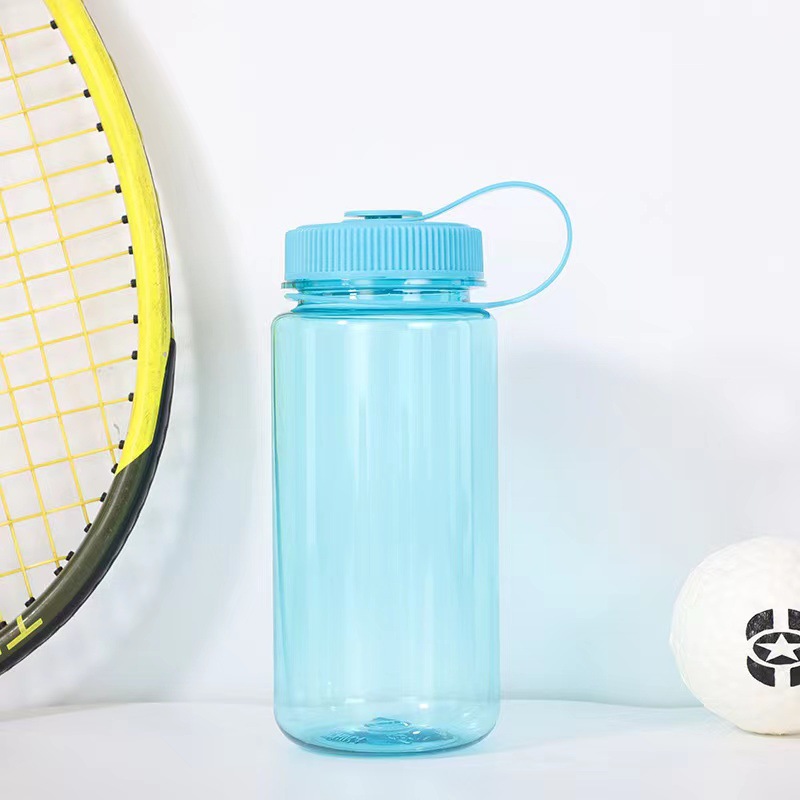 跨境热卖600ml塑料水壶 户外便携广口运动水杯提手太空杯宽口杯子