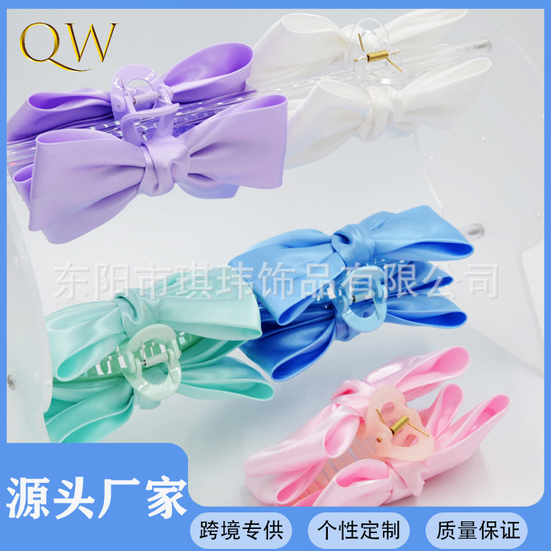Qiwei Accessories' exclusive summer new bright double-sided large bow princess headwear in Korean style, simple and elegant, scratch-off for women