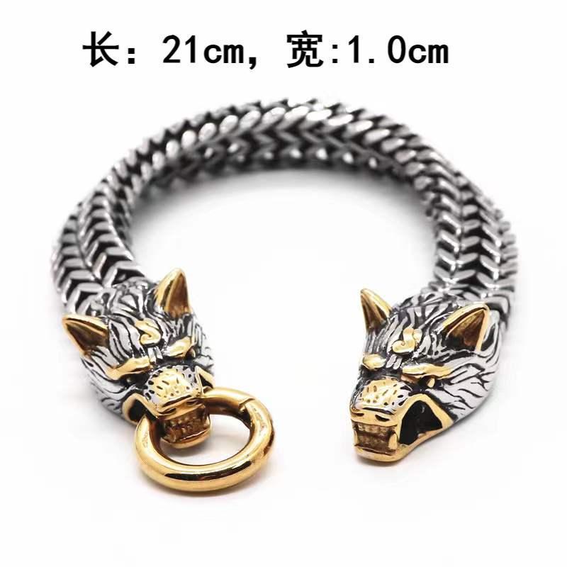 Nordic Mythology Titanium Steel Do Not Fade Bracelet Retro Personality Viking Bracelet Cross-Border Europe And The United States Men's Jewelry Specification drawing