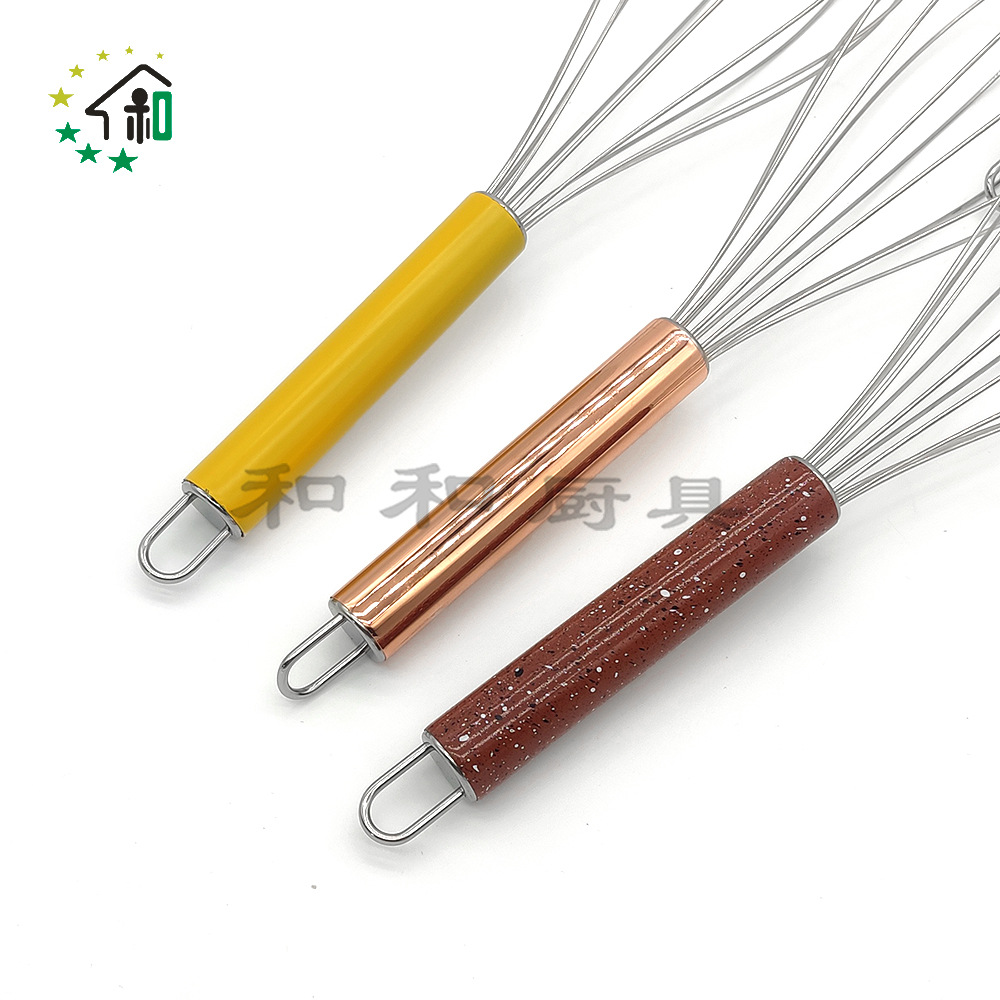 10 "/12" rose gold colored spring wire whipped egg cream batter whisk household hand whisk Specification drawing