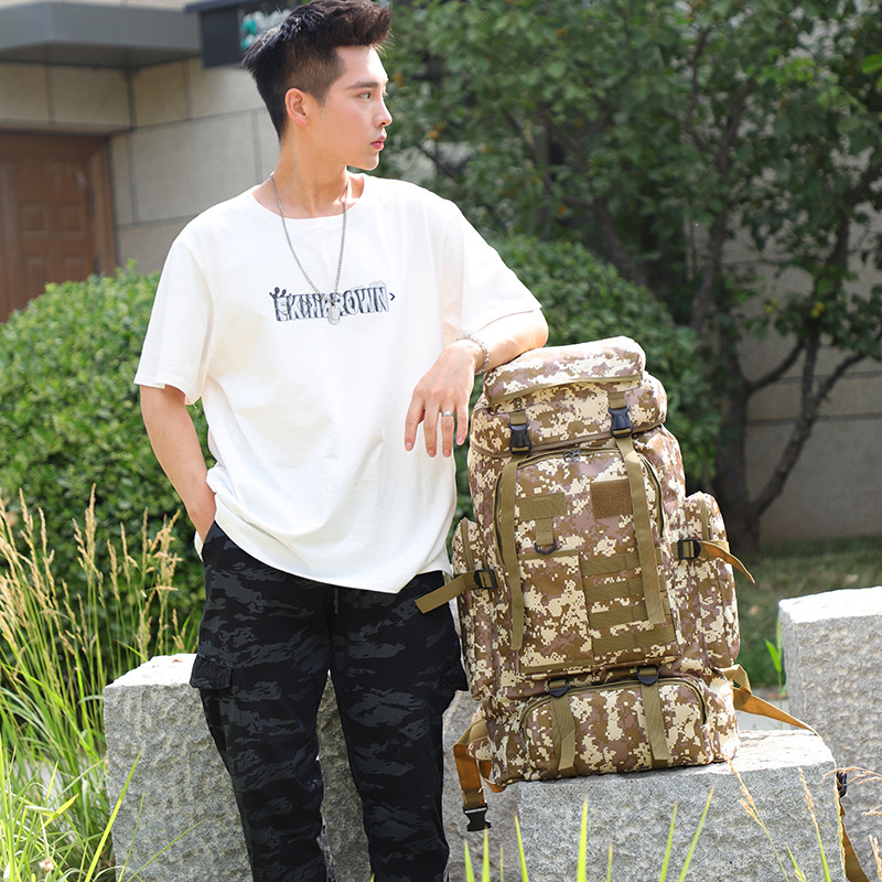 Nuevo transfronterizo al aire libre de gran capacidad táctica camuflaje mochila deportiva a prueba de agua viaje mochila de montaña para hombres mochila de campamento details Picture