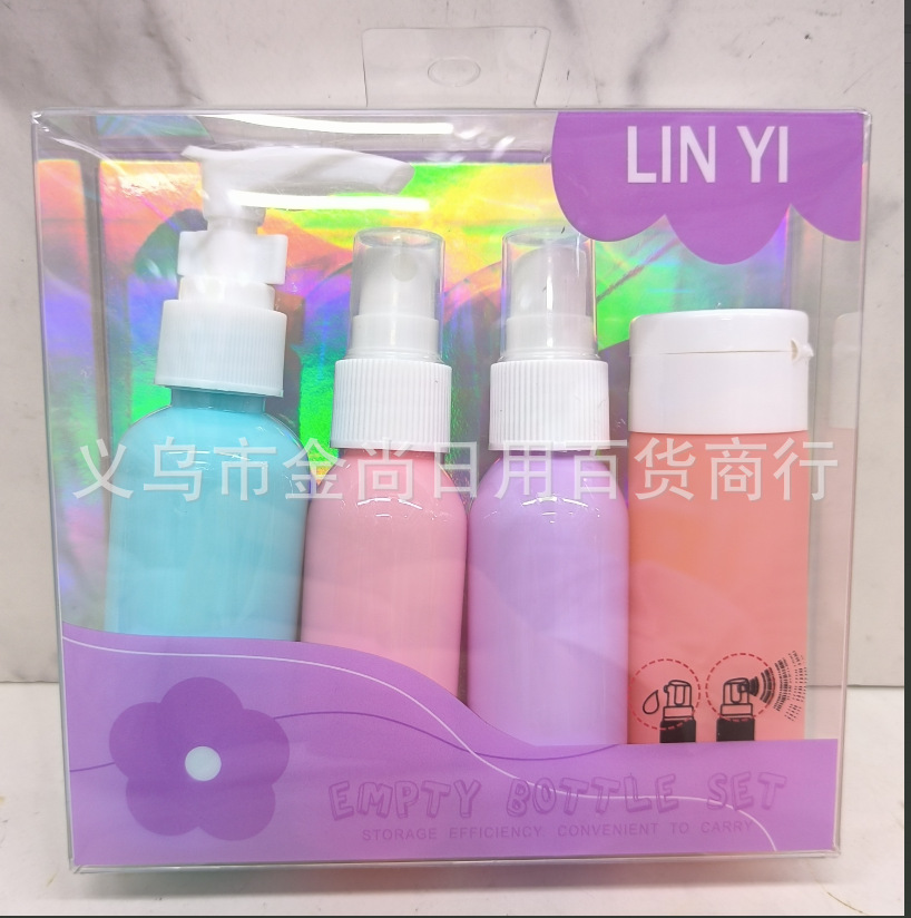 Dispensed bottle shampoo, cosmetics shampoo, travel wonder, skin care product dispensed bottle portable makeup remover cream set Specification image